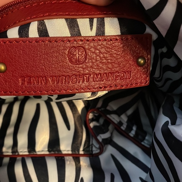 Fenn Wright Manson Leather Crossbody Studded Wine Color - Picture 8 of 10